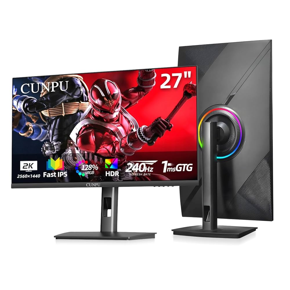 Amazon.com: CUNPU 27 Inch 1440P QHD 240Hz Gaming Monitor